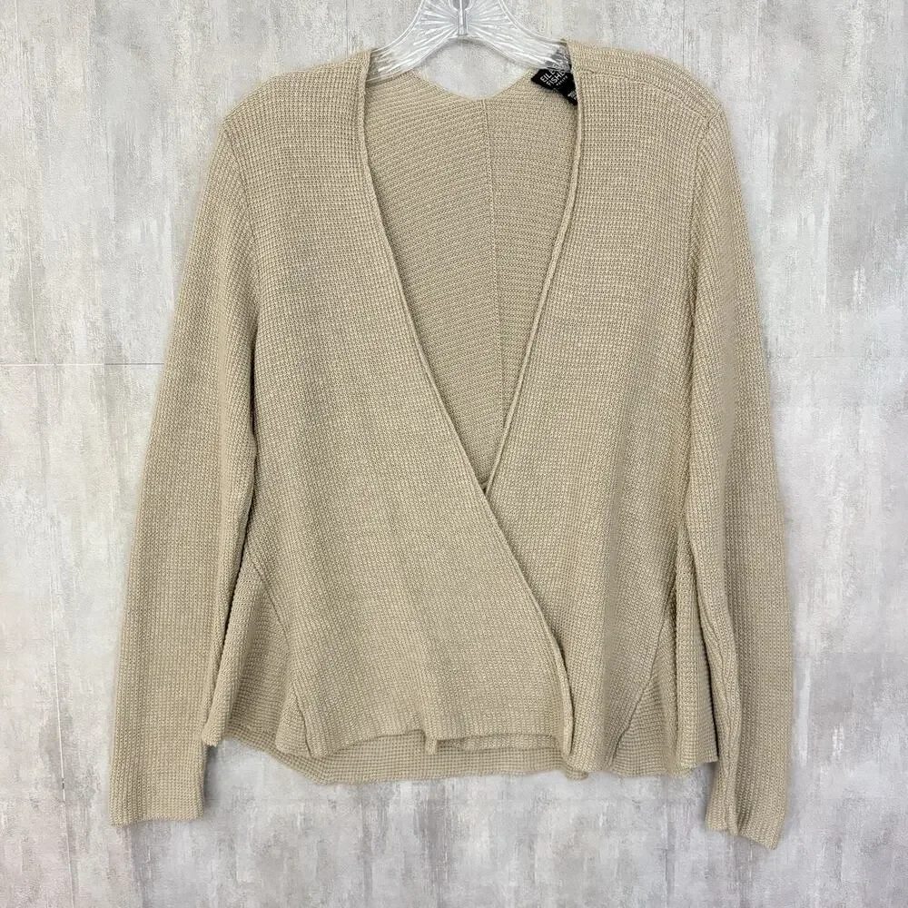 EILEEN FISHER Cardigan Petite PM Linen Open Knit Open Front Long Sleeve Beige - Picture 1 of 13